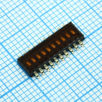 A6H0102 - Переключатель движковый DIP 10 групп шаг 1,27мм
