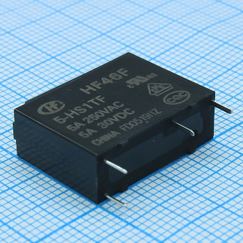 HF46F/5-HS1TF - Реле силовое 5A один контакт на замыкание монтаж в отверстие