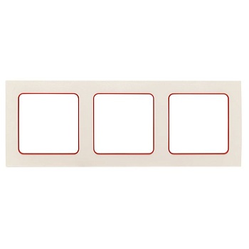 Стокгольм Рамка 3-местная белая с линией цвета красный PROxima EAM-G-304-10