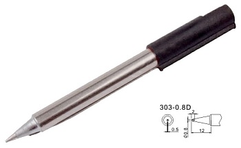 QUICK 303-0.8D - Жало паяльное, клин 0.8мм, для станций Quick 301/303/202/202D