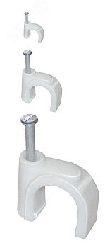 Скоба крепежная круглая с гвоздем d5мм пластик. (уп.100шт) USK11-05-100