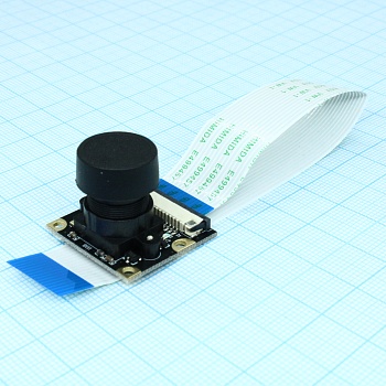 RPI CAMERA (G) - 5-мегапиксельная камера с широкоугольным объективом «Рыбий глаз» на основе сенсора OV5647 от компании OmniVision Technologies.