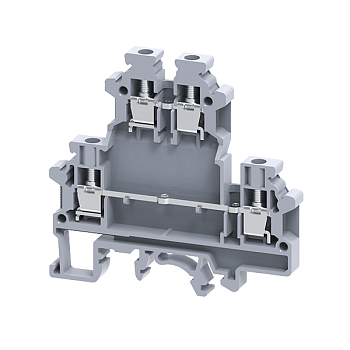 Клемма двухярусные винтовая OptiClip CDL-4-2L-I-серый (100шт) 289803