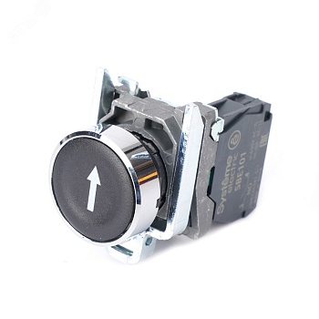 Кнопка SB4 в сборе модульная 22мм черная металл 1НО с марк стрелка вниз SB4BA3351