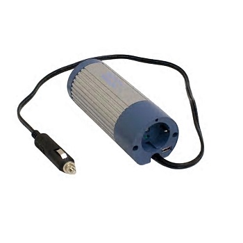 A301-100-F3 - DC-AC с USB, 100Вт, Рпик=200Вт, Uвх=10 - 15В DC, Uвых=230В АС, в кожухе диам 65*170мм, вес 0.55кГ, 0…+40С