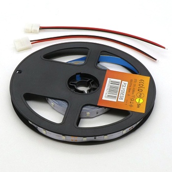 LED-лента 3528 Y/ 60 чипов/1м/12V - самоклеящаяся / жёлтая / 60 чип диодов 3528 на метр / потребляемая мощность 4,8 Вт/м / 8мм