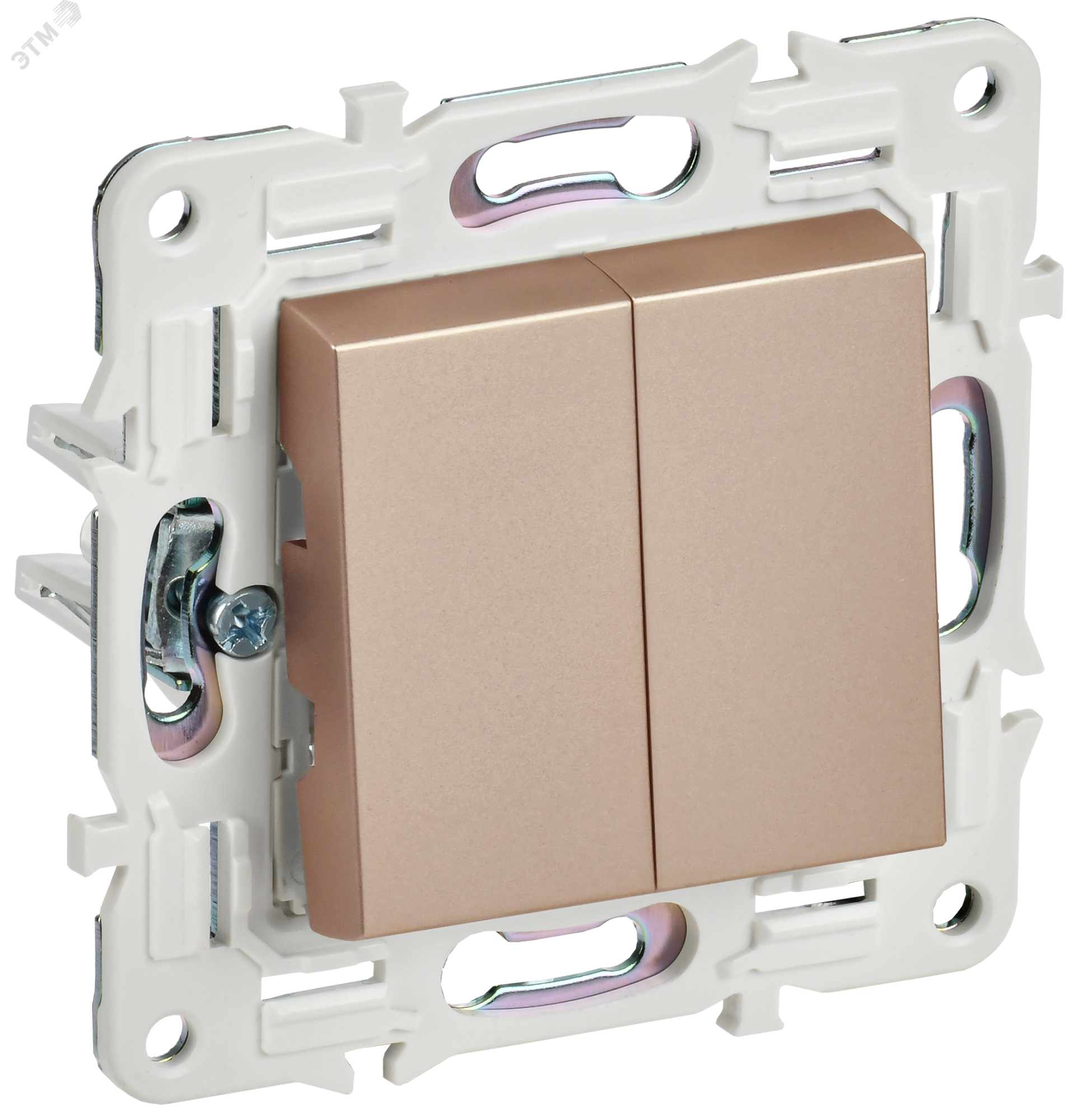 SKANDY Выключатель 2-клавишный 10А SK-V04Sa песочный IEK SK-V20-0-10-K98