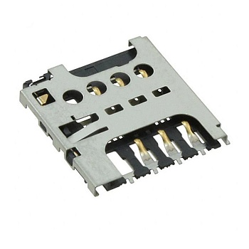 787270001 - Коннектор для Micro Sim карты поверхностного монтажа 6 контактов  шаг 2.54мм 0.5A/контакт лента на катушке