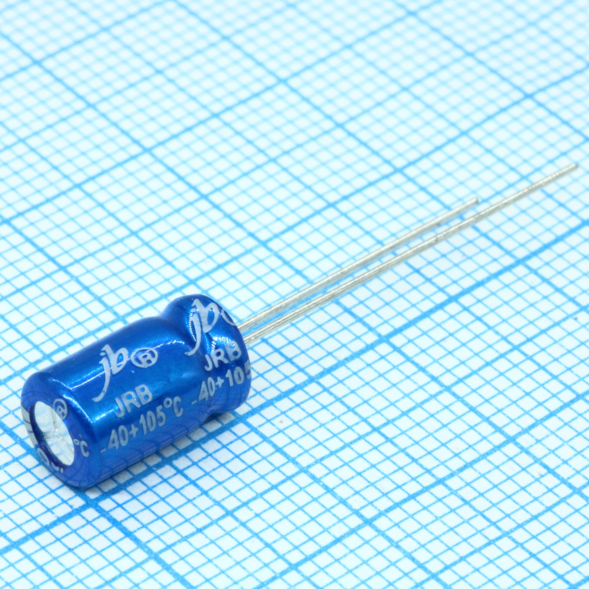 JRB1C221M02500630110000B - Конденсатор алюминиевый электролитический 220мкФ 16В  ±20% (6.3 х 11мм) радиальные выводы 2.5мм 95мА 2000час 105°С россыпь