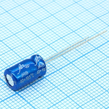 JRB1C221M02500630110000B - Конденсатор алюминиевый электролитический 220мкФ 16В  ±20% (6.3 х 11мм) радиальные выводы 2.5мм 95мА 2000час 105°С россыпь