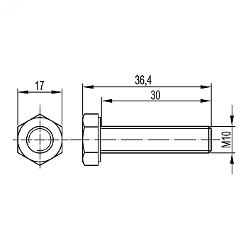 Болт с шестигранной головкой М10х30, нержавеющая  сталь AISI 316L CM081030INOX316L