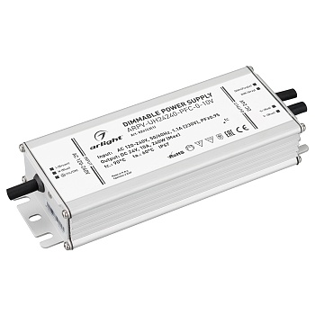Блок питания ARPV-UH24240-PFC-0-10V (24V, 10.0A, 240W) 024143(1) - Диммируемый источник напряжения по стандарту 0-10 В с гальванической развязкой для светодиодных изделий. Входное напряжение 120-240 VAC. Выходные параметры: 24 В, 10 А, 240 Вт. Встроенный 