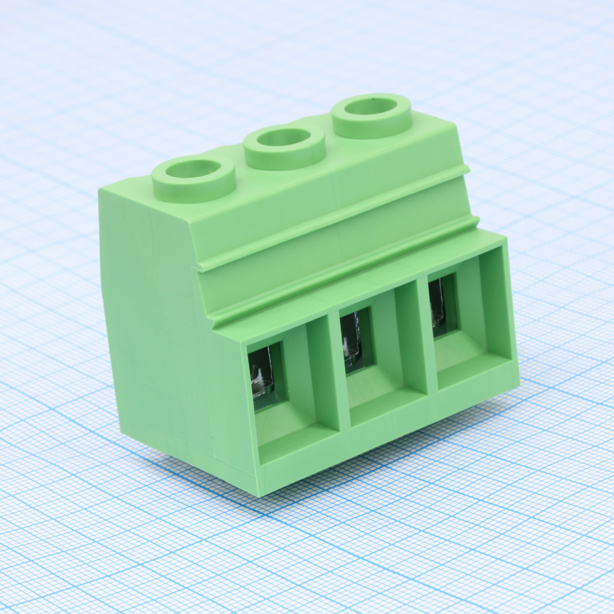 DG137T-15.0-03P-14-00A(H) - Винтовой клеммный блок c рельефной обоймой, 3 контакта. Серия DG137T-15.0