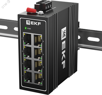 Промышленный неуправляемый коммутатор U-8T, 8 портов 10/100Base-T(X) RJ45, монтаж на динрейку TSX EKF
