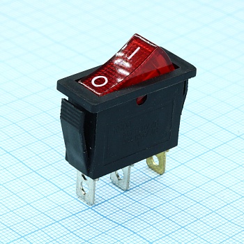 KCD3-101/N - Переключатель с подсветкой одна контактая группа