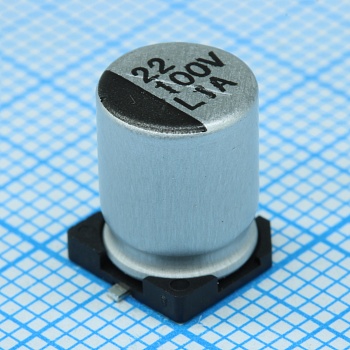 VT101M1HBKJ0810VBK - Конденсатор алюминиевый электролитический SMD 100мкФ 50В ±20% (8х10.5)мм 140мА 2000час 105°C лента на катушке