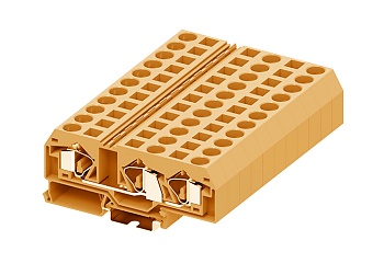 Проходная клемма 216952 - Проходная клемма, TA16-1-2, 3 точки подключения, тип фиксации провода: пружинный, номинальное сечение: 16 мм кв., 76A, 800V, ширина: 12 мм, цвет: оранжевый, тип монтажа: DIN 35