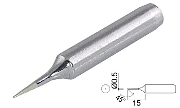QSS960-T-0.5C - Жало паяльное, скошенный цилиндр 0.5мм, для станций Quick 236/969/967/375A+/375B+/3104