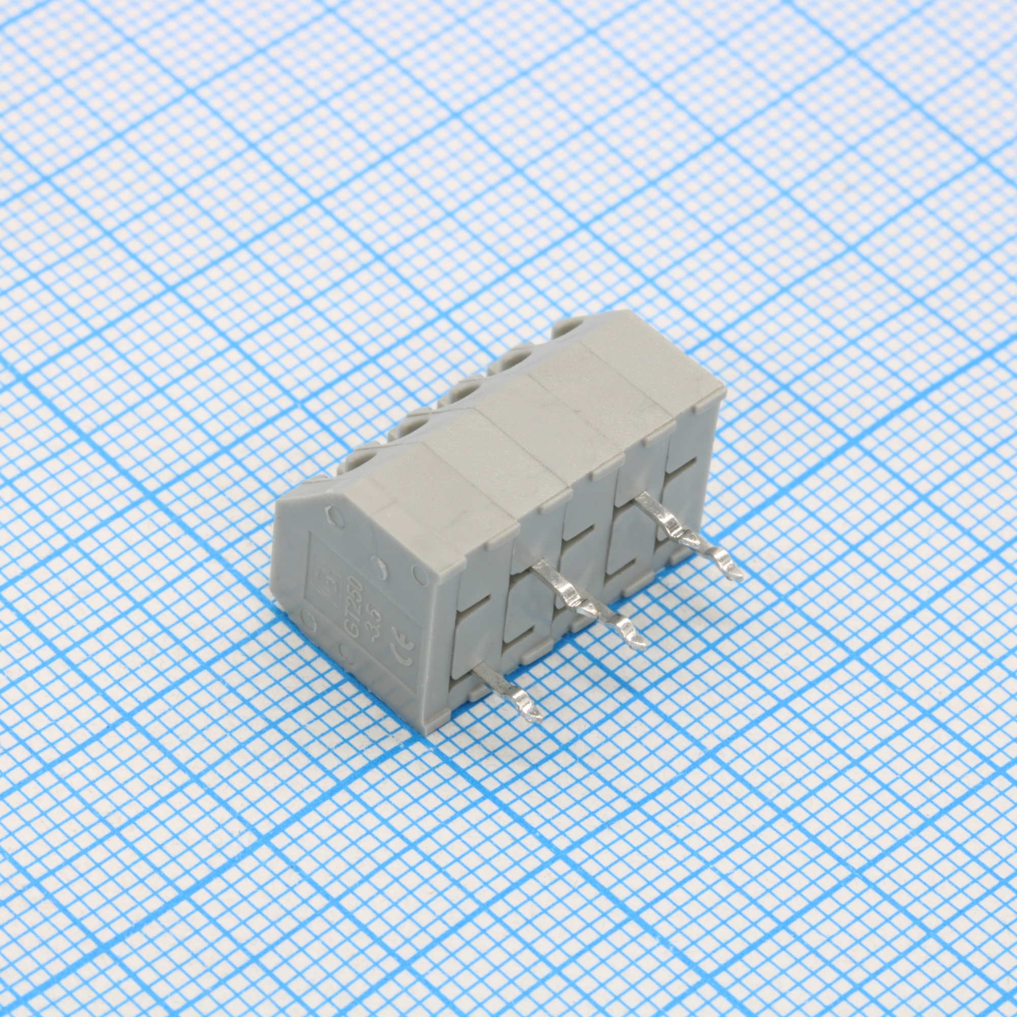GT250-3.5-05P-11-00 - Нажимной безвинтовой клеммный блок 5 контактов. Зажим типа торцевой контакт. Серия GT250-3.5