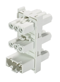 Распределительное устройство ST15I3V 5P1 - Распределительный блок, 3 полюса, 1 вход / 5 выходов, тип HH, номинальное напряжение: 250V, номинальный ток: 16A, цвет корпуса: белый, серия gesis GST15I3