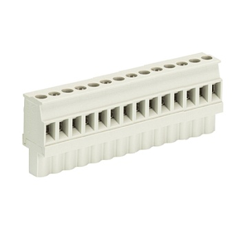 Розетка Wiecon 8213 B / 14 VL OB - Розеточный разъем, прямой, на кабель, шаг 5,08 мм, 14 полюсов, номинальное сечение: 2,5 мм кв., винтовая фиксация провода, 400V, 12А, без маркировки, цвет: серый, серия 8213 B VL