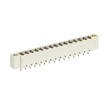 Вилка Wiecon 8813 S / 15 GF - Вилочный разъем, вертикальный, на плату, с монтажными фланцами, шаг 3,81 мм, 15 полюсов, фиксация на плате пайкой, 250V, 8А, без маркировки, цвет: серый, серия 8813 S GF