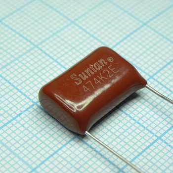 TS02002E474KSB0E0R - Конденсатор металлоплёночный полиэтилентерефталатный 0.47мкФ 250В ±10% (18х7х12мм) шаг выводов 15мм 85°С россыпь