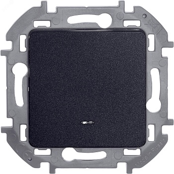 Выключатель 1-кл. Inspiria 10А IP20 250В 10AX с подсветкой/индикацией механизм антрацит Leg 673613