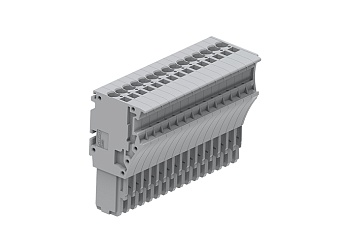 Вилка штекерная 2150-115 - Вилка штекерная для клемм с разъемом, тип фиксации провода: пружинный, 15 полюсов, мм кв., 13,5A, 500V, цвет: серый