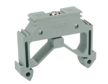 Концевой стопор UJ1-B - Концевой стопор на рейку DIN35, тип зажима: винт, ширина: 9 мм, цвет: серый, пластик