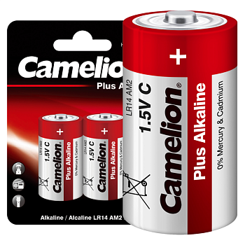 Элемент питания алкалиновый C/LR14 1.5В Plus Alkaline LR14-BP2 BL-2 (блист.2шт) 1653