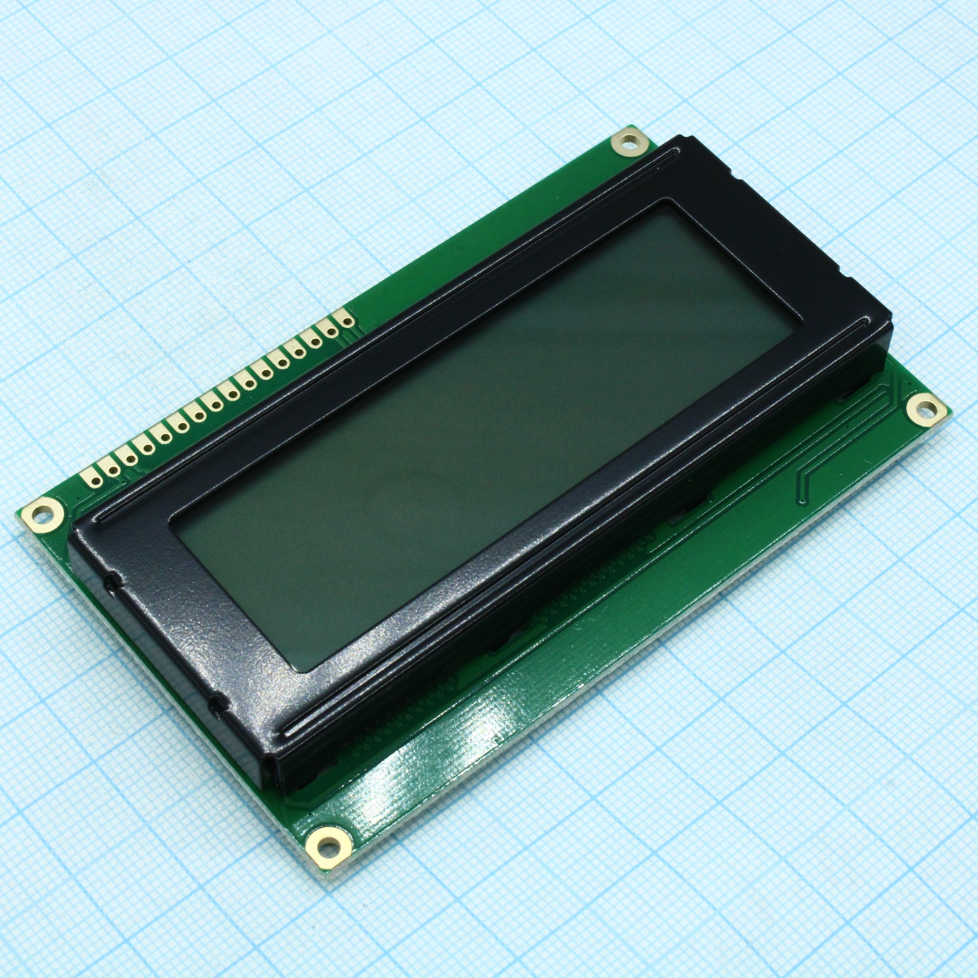 WH2004A-YGH-CT# - ЖКИ знакосинтезирующий 20 x 4, STN Серый Позитивный/прозрачно-отражающий светодиодная подсветка желто-зеленая размеры 98x60 мм, видимая область 77x25.2 мм, -20...70°C, контактные площадки сверху 16 выводов