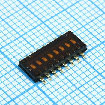 A6H8102 - Переключатель DIP 8 групп 0.025A 24В на ленте