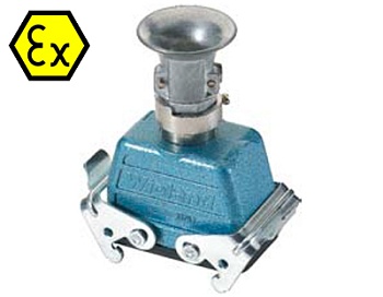 Крышка разъема Ex 99.701.3329.7 - Крышка разъема на кабель, типоразмер 6B, взрывозащищита, с уплотнителем, 1 кабельный ввод PG13,5, с разгрузкой на изгиб, IP54, с верхним расположением, с одной защелкой, материал корпуса: цинковый сплав