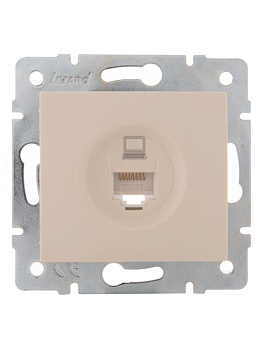 Розетка компьютерная 1-м СП Karina RJ45 механизм крем. 707-0388-139