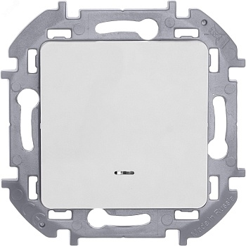 Переключатель 1-кл. Inspiria 10А IP20 250В 10AX с подсветкой / индикацией механизм бел. Leg 673660