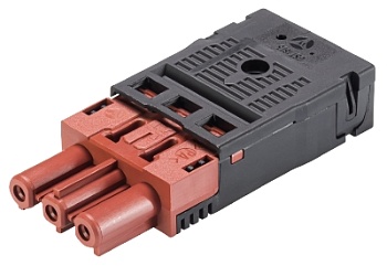 Разъем GST18i3F B2 ZR1 BR05 - Розеточный разъем на кабель диам. 7,8 - 10,3 мм, 3 полюса, пружинная фиксация, номинальное напряжение: 250V, номинальный ток: 20A, цвет: коричневый, серия gesis GST18i3