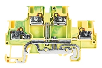 Клемма  WTP 1,5 E PE - Заземляющая этажная клемма, тип фиксации провода: push-in, номинальное сечение: 1,5 мм кв., 500V, ширина: 3,5 мм, цвет: желто-зеленый, тип монтажа: DIN 35