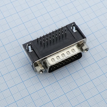 DS1038-26MBNSIA74-0CC - D-SUB разъем высокой плотности, пайка на плату, прямой угол, вилка