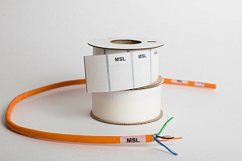 Маркер самоламинирующийся MSL-25x37/10 - Маркер для проводов и кабелей, длина 37 мм, ширина 25 мм, цвет белый, для принтера: RT200, RT230, в упаковке 1000 маркеров