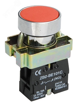 Кнопка LAY5-BA42 без подсветки красн. 1р BBT61-BA-K04