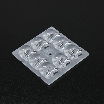 AJSP50D8LED45G - Групповая квадратная линза на 8 светодиодов 5050/3535/3030 , Asymmetric 45°,  50x50mm   H:8.11mm, PC