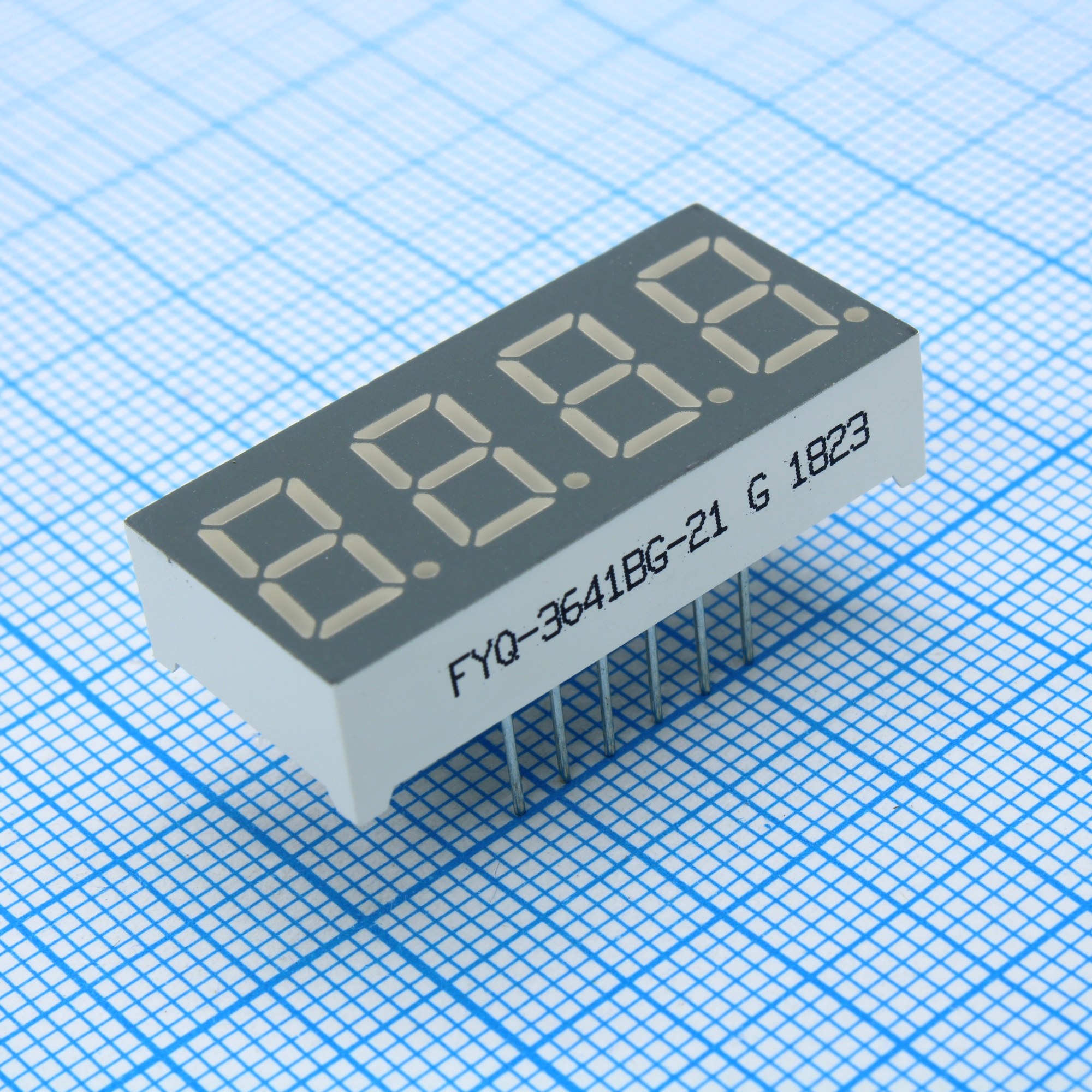 FYQ-3641BG-21 - 4-х разрядный индикатор 9,2мм/зеленый/570нм/14-18мкд/ОА