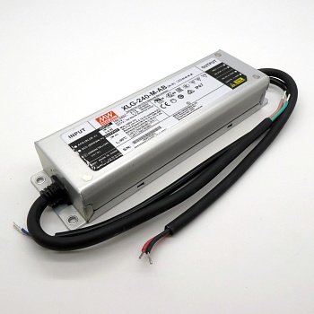 XLG-240-M-AB - AC-DC, 239.4Вт, стабилизатор тока, IP67, вход 100…305В AC, 47…63Гц, ККМ, выход 1400…2100мА/90…171В (режим пост. мощности), изоляция 3750В AC, в кожухе 219х63х35.5мм, -40…+90°С (корпус), встр. потенциометр, димминг 3 в 1