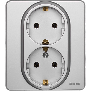 Розетка Inspiria 16А 250В 2х2P+E немецк. стандарт алюм. Leg 673752