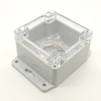 G256CMF - Герметичный корпус из поликарбоната с прозрачной крышкой и фланцем, IP65, светло-серый