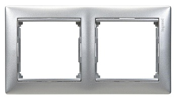 Рамка 2-м Valena горизонт. алюм. 770152