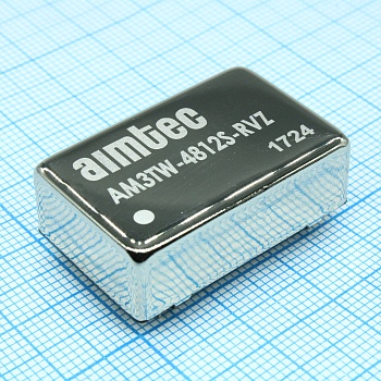 AM3TW-4812S-RVZ - Преобразователь DC/DC, 3Вт, вход 18…75В, выход 12В/0.25А