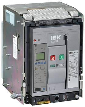 Воздушный автоматический выключатель переменного тока ВА77 выдвижного исполнения 3 полюса типоразмер A 65кА 1000А EA с набором аксессуаров: мотор привод катушка включения катушка отключения MASTER IEK MI-ACB10-3WA-065-1000-ACF