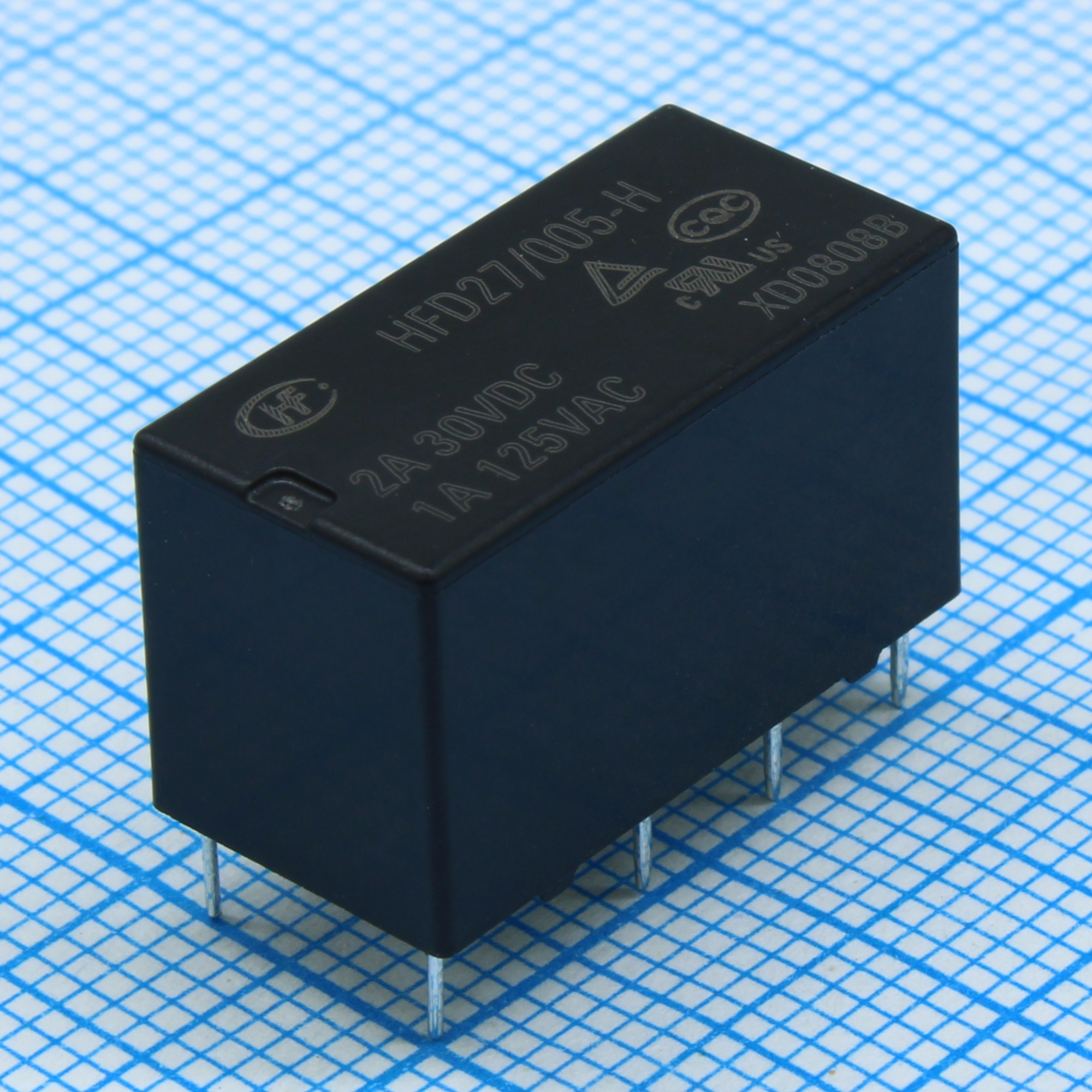 HFD27/005-H - Реле сигнальное 1А две группы на переключение катушка 5В (20.5х10.1х11.5)мм монтаж в отверстие